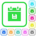 Save schedule data vivid colored flat icons