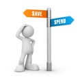 save spend concept 3d illustration Royalty Free Stock Photo