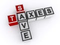 Save taxes word block on white Royalty Free Stock Photo