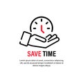 Save time icon. Time management. Bussiness concept. Vector on isolated white background. EPS 10