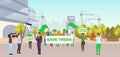 Save trees social protest flat illustration