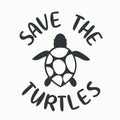 Save the turtles. Vsco girls. Design for cards, brochures, poster and other promotional materials.