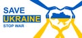 Save Ukraine, I stand with Ukraine flag concept background, pray for Ukraine peace, yellow blue heart and map in flag colors