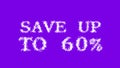 Save Up To 60% cloud text effect violet isolated background
