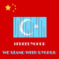 Save Uyghur vector Illustration. Uyghur people and the world. Uyghur people been discriminate by their government. Freedom from di