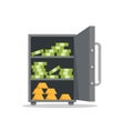 Save vault box full of money vector illustration Royalty Free Stock Photo