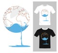 Save water concept - Vector . T-shirt graphic design. Royalty Free Stock Photo