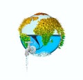 Save water save earth concept. brochure, poster or web banner. environmental protection. Royalty Free Stock Photo