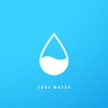 Save the water. Fresh water. Drop logo design template. Ecology concept background with water drop. World Water Day. Vector banner Royalty Free Stock Photo