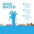 Save water infographic presentation. Vector illustration decorative design Royalty Free Stock Photo