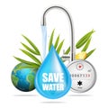 Save water, natural precious resource concept vector illustration Royalty Free Stock Photo