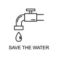 save the water outline icon. Element of enviroment protection icon with name for mobile concept and web apps. Thin line save the Royalty Free Stock Photo