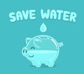 Save water piggy bank Royalty Free Stock Photo