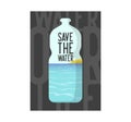 Save the Water Poster, Banner, Brochure, Flyer. Ecology Environment Concept. World Water Day Design Royalty Free Stock Photo