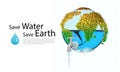 Save water save earth concept. brochure, poster or web banner. environmental protection. Royalty Free Stock Photo