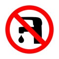 Save water sign faucet icon. Royalty Free Stock Photo