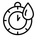 Save water time icon outline vector. Drop eco
