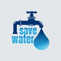 Save the water - ecology concept background with paper cut water drop. World Water Day - vector banner template