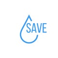 Save water Vector Concept Ecology Saving Logo design. Stock Vector illustration isolated on white background Royalty Free Stock Photo