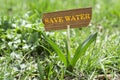 Save water wooden sign
