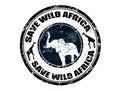 Save Wild Africa stamp Royalty Free Stock Photo