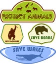 Save wild animals labels