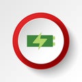 save the world, batteries colored button. Elements of save the earth. Signs and symbols can be used for web, logo, mobile app, UI Royalty Free Stock Photo