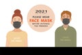 2021 save the world concept. Please wear face mask sign. Please wear a face mask and thank youbefore entering the premises. Royalty Free Stock Photo