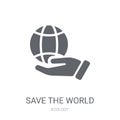 Save the world icon. Trendy Save the world logo concept on white Royalty Free Stock Photo