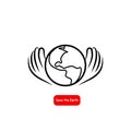 Save the world icon. Vector illustration Royalty Free Stock Photo