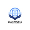 Save world logo design. earth care logo design template Royalty Free Stock Photo