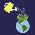 Save the world save the environment with watering can