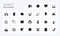 25 Save The World Solid Glyph icon pack. Vector icons illustration Royalty Free Stock Photo