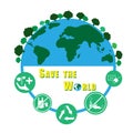 Save the world vector infographic concept