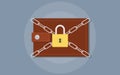 Save your money illustration with wallet and chain padlock locked Royalty Free Stock Photo