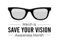 Save Your Vision Awareness Month. Vector illustration on white