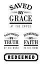 Saved by Grace Christian Emblem Lettering collection Royalty Free Stock Photo