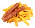 Saveloy Sausages And Chips Royalty Free Stock Photo