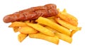 Saveloy Sausages And Chips Royalty Free Stock Photo