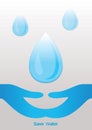 Savewaterposter. Vector illustration decorative design Royalty Free Stock Photo
