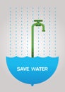 Savewaterposter. Vector illustration decorative design Royalty Free Stock Photo