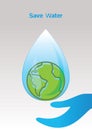 Savewaterposter. Vector illustration decorative design Royalty Free Stock Photo