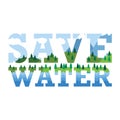 Savewatertext. Vector illustration decorative design Royalty Free Stock Photo