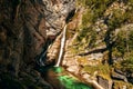 Savica waterfall in Triglav national park in Bohinj, Slovenia