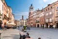 Savigliano, Cuneo, Italy: Piazza Santarosa with the civic tower,