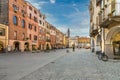 Piazza Santarosa main square in Savigliano, Cuneo