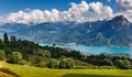 Savines le Lac, Saint Apollinaire, Serre Poncon lake, Alps, France