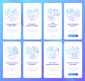 Saving accounts types blue gradient onboarding mobile app screen set Royalty Free Stock Photo