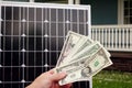 Saving American money on renewable energy and solar panels Royalty Free Stock Photo