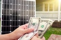 Saving American money on renewable energy and solar panels Royalty Free Stock Photo